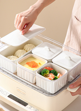 陶瓷蒸蛋炖汤加厚电蒸锅蒸饭碗大容量蒸菜方形炖盅带盖蒸箱专用碗