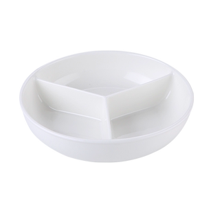 陶瓷分隔碗白瓷微波炉专用饭碗一人食分餐饭盒三分格盘子家用早餐