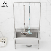 圣雪 学校食堂酒店墩布池商用卫生间洗墩布池 不锈钢拖把池落地式