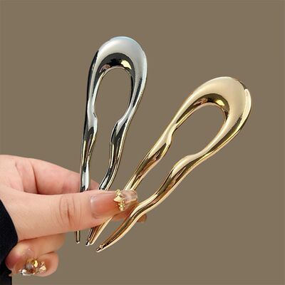 Vintage Metal U-Shaped Hair Fork Fashion Geometric Irregular