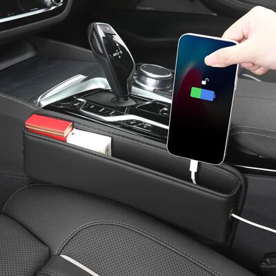 Universal Car Seat Gap Organizer PU Leather Auto Console Sid