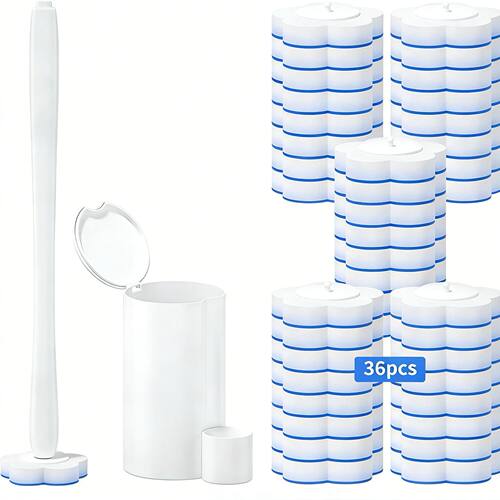 Disposable Toilet Bowl Brush with 36 Toilet Wand Refills, To