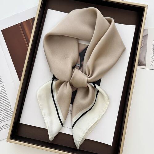 Luxury Floral Print Shawl Square Scarf for Women Soft Satin