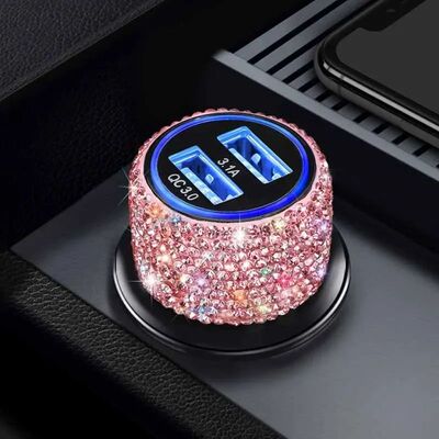 3In1 USB Car Charger 5V 2.1A Dual Port Fast Charging Adapter