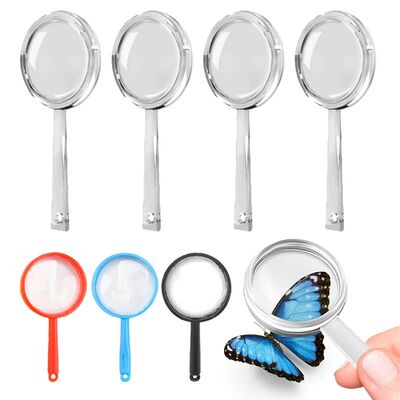 10pcs Mini Magnifying Glass for Reading Plastic Handheld Por
