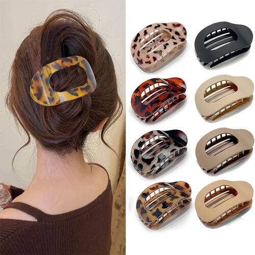 Fashion Oval Flat Hair Clips for Women New Design Leopard La