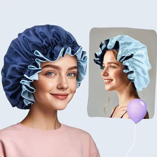 Double Layer Silk Satin Bonnet Lady Night Sleep Hats Fashion