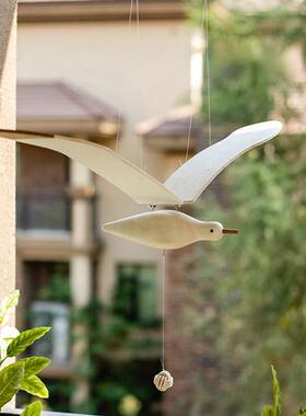 Creative Wall Hanging Fly Seagull Bird Wooden Children Baby