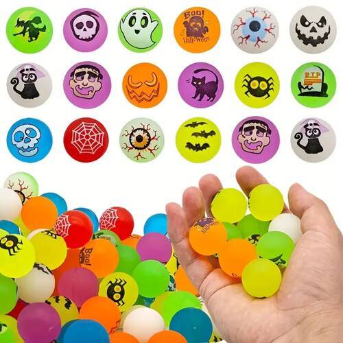 25/50 Halloween bouncy balls in bulk, luminous eyeball bounc