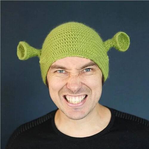 Cute Goofy Shrek Themed Knit Hat - Ultra-Soft, Warm & Playfu