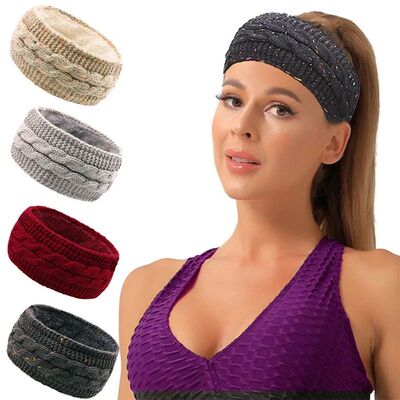 1 Piece Retro Twisted Flower Knitted Headband for Autumn and