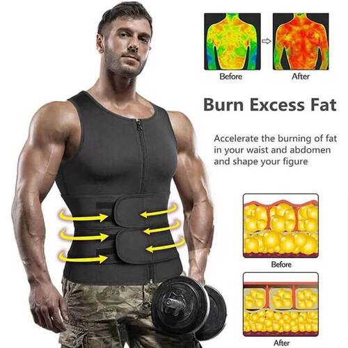 Neoprene Sauna Vest for Men with Waist Trainer Slimming Work