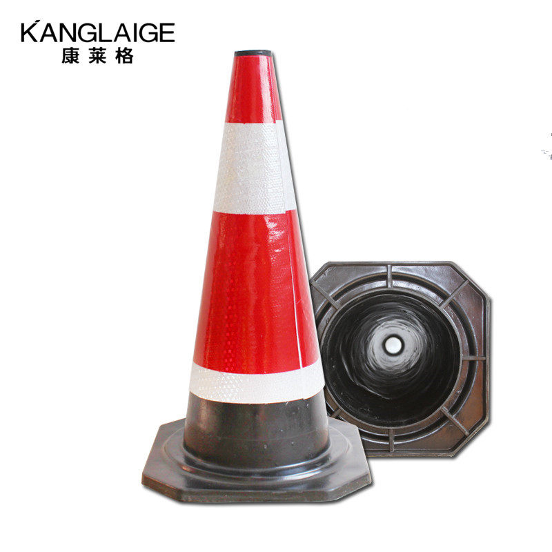 50cm橡胶路锥 反光锥雪糕筒路障禁止停车交通加厚警示锥筒桶防撞
