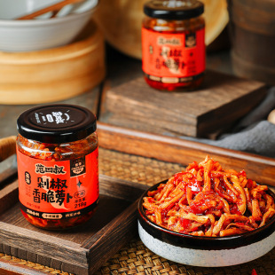 湖南军杰范四叔茶油剁椒香脆萝卜218g下饭菜辣椒酱带货选品