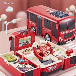 儿童男孩公交车宝k宝玩具车大号变形巴士玩具开门益智多功能小汽