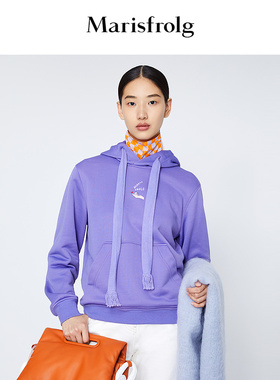 【商场同款】玛丝菲尔女装冬季新款紫色连帽卫衣新款