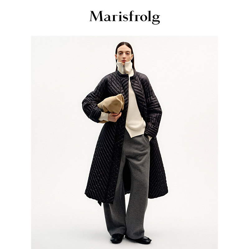 Marisfrolg玛丝菲尔秋冬新款鹅绒长款时尚宽松立领羽绒服外套女款