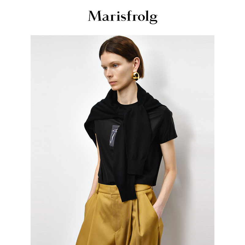 【30周年限定花稿】Marisfrolg玛丝菲尔经典时尚绵柔印花T恤女