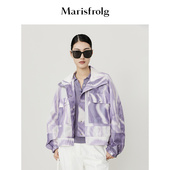 随型风衣 风时尚 玛丝菲尔秋季 新款 工装 短款 花稿风衣外套