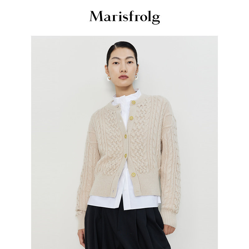 【羊毛针织开衫】玛丝菲尔针织衫春季新款羊毛扭花针织毛衣,女装/女士精品,毛针织衫,淘宝优惠券,粉丝福利购,淘宝优惠卷