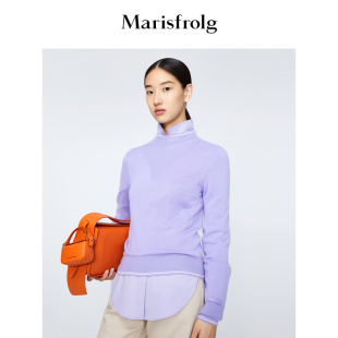 紫色长袖 秋冬新款 玛丝菲尔毛针织衫 羊绒毛衣 商场同款