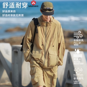 lulu冰感透气防晒衣男女连帽户外运动防泼水UPF100+轻薄防晒外套