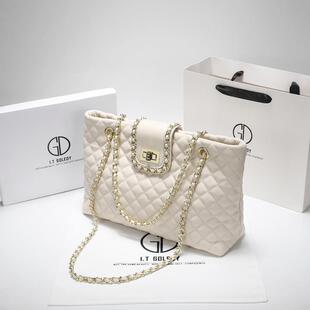 百搭链条真皮包包GDLEDY女士2026香港IT单肩托特新款大容量包包