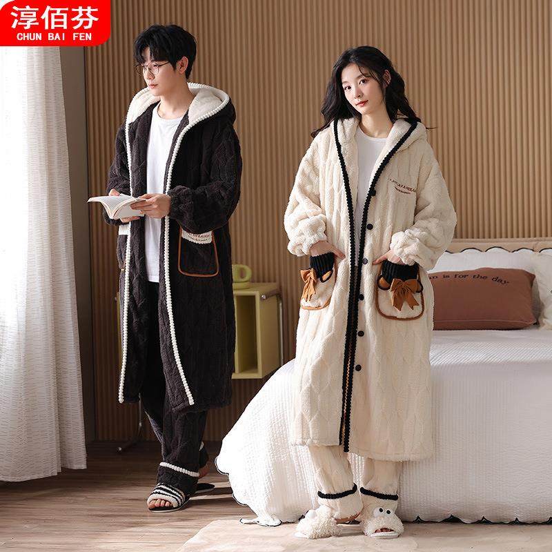 珊瑚绒睡衣情侣冬天加厚保
