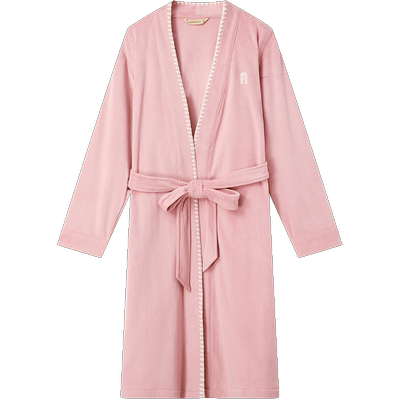 秋鹿纯棉海岛绒女士睡衣冬季加绒加厚睡袍家居服秋冬季长袍中长款