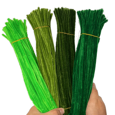 军绿色扭扭棒叶子小草编制花束