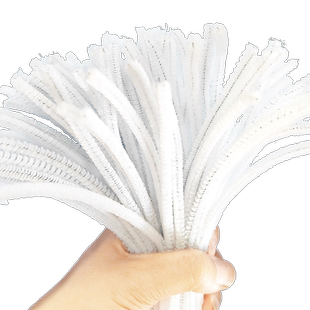 白色扭扭棒8mm特密加密手工彩色毛根条妞妞棒幼儿园向日葵小雏菊百合花玫瑰花暑假diy手工花束材料包绒花批发