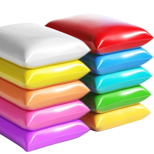 彩泥小包装超轻粘土玩具白色橡皮泥小包12色24色不粘手石塑黏土人偶手工制作黄红色绿色轻型粘土毕业礼物花束