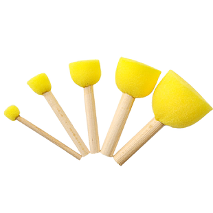 海绵印章拓印绘画工具创意套装圆形蘑菇头海绵画刷海绵棒儿童美术材料手工diy涂鸦印泥幼儿园滚刷画画水彩画