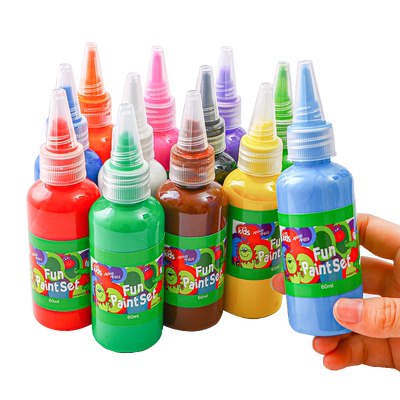 儿童手指画彩色印泥小学生