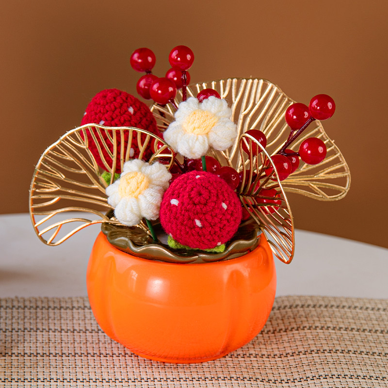 新年装饰创意摆件柿柿如意针织花苹果橙子马年春节过年摆设布置品,节庆用品/礼品,创意摆件,淘宝优惠券,粉丝福利购,淘宝优惠卷