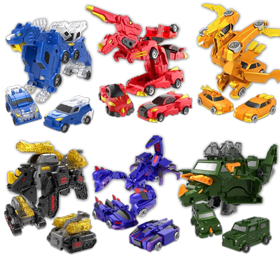 三宝超变兽车侠铁甲龙小汽车碰撞