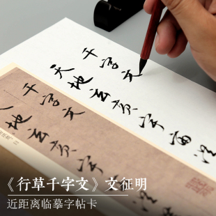 曹熙记文征明行书千字文近距离临摹字帖卡片成人练字教程毛笔字帖全文高清墨迹版