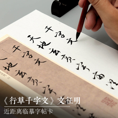 曹熙记文征明行书千字文近距离临摹字帖卡片成人练字教程毛笔字帖全文高清墨迹版 - 封面