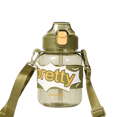 孕妇儿童食品级PC斜挎防烫吸管杯