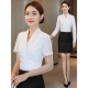 新品 酒店工 套装 白色衬衫 女职业V领南航空乘制服空姐衬衣面试工装