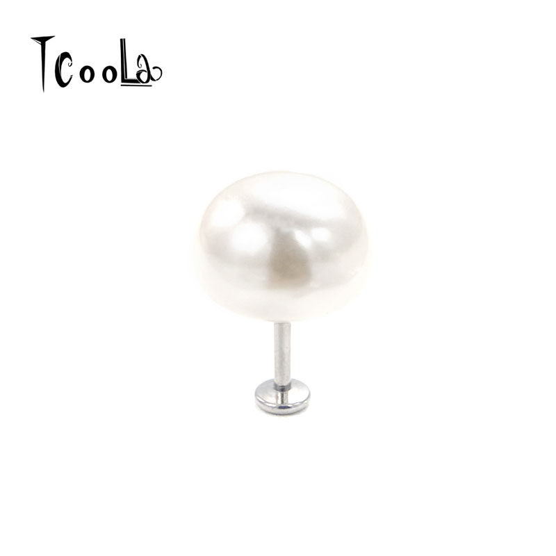 钛合金施家珍珠耳钉养耳洞耳骨钉