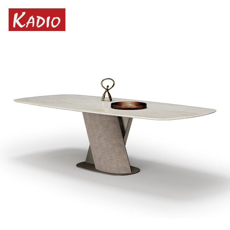 KADIO/意式极简天然大理石餐桌/现代高端豪宅轻奢长方形奢石饭桌图片
