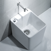 元 匠拖把池方形陶瓷台控自动下水洗拖布池墩布池阳台地拖拖布盆