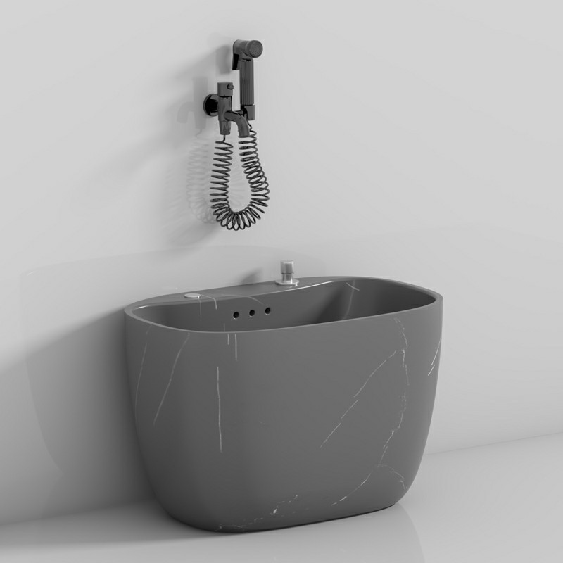 石纹蛋型小号陶瓷拖把池