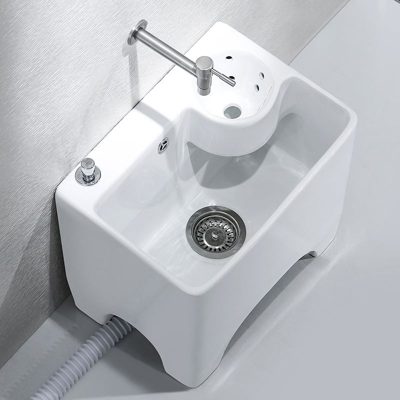 元匠高脚家用侧排带陶瓷洗拖把池