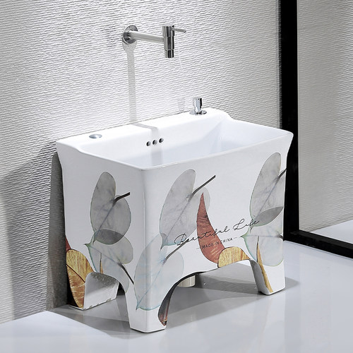 元匠北欧风高脚带龙头洗拖把池