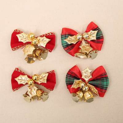 Christmas bow with bell gift wreath decoration圣诞蝴蝶结花环