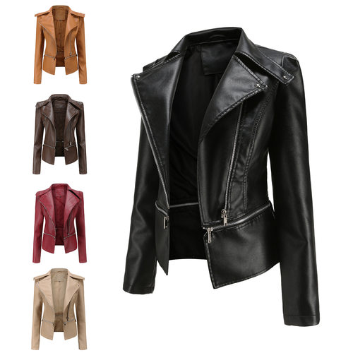 Detachable spring autumn leather jacket women's coat jacket