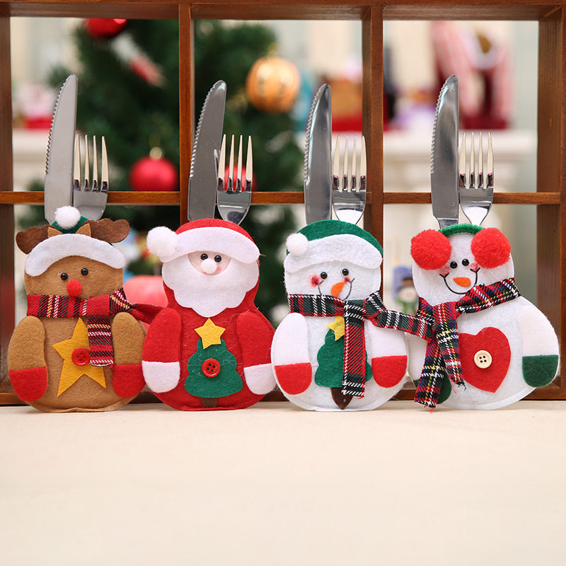 圣诞老人刀叉套 Santa Claus knife fork hat cap set decoration