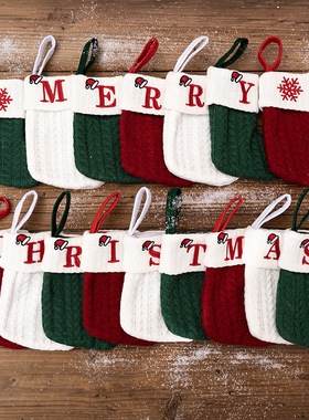 Christmas Red Knitted Letter Socks Christmas Socks红色圣诞袜